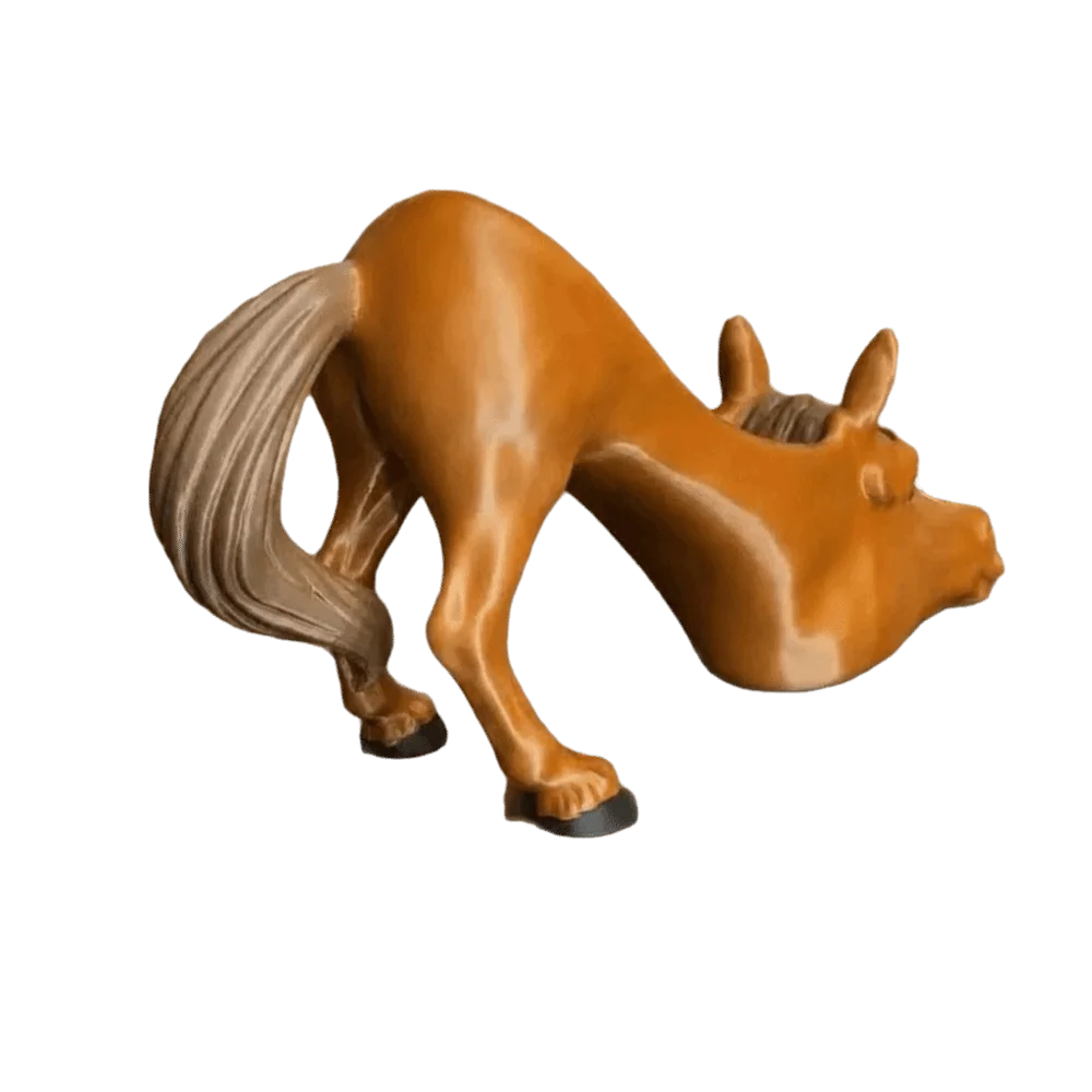 PLA Horse Sculpture Pen Holder Elegant Light Luxury Design Desktop Storage Ornament Premium Quality Multifunctional