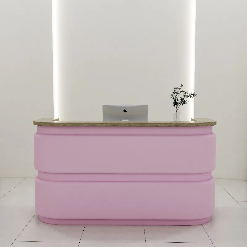 ec-Pink creative reception desk Beauty Salon Small Bar shop counter industrial Clothing Store comptoir caisse office furniture-