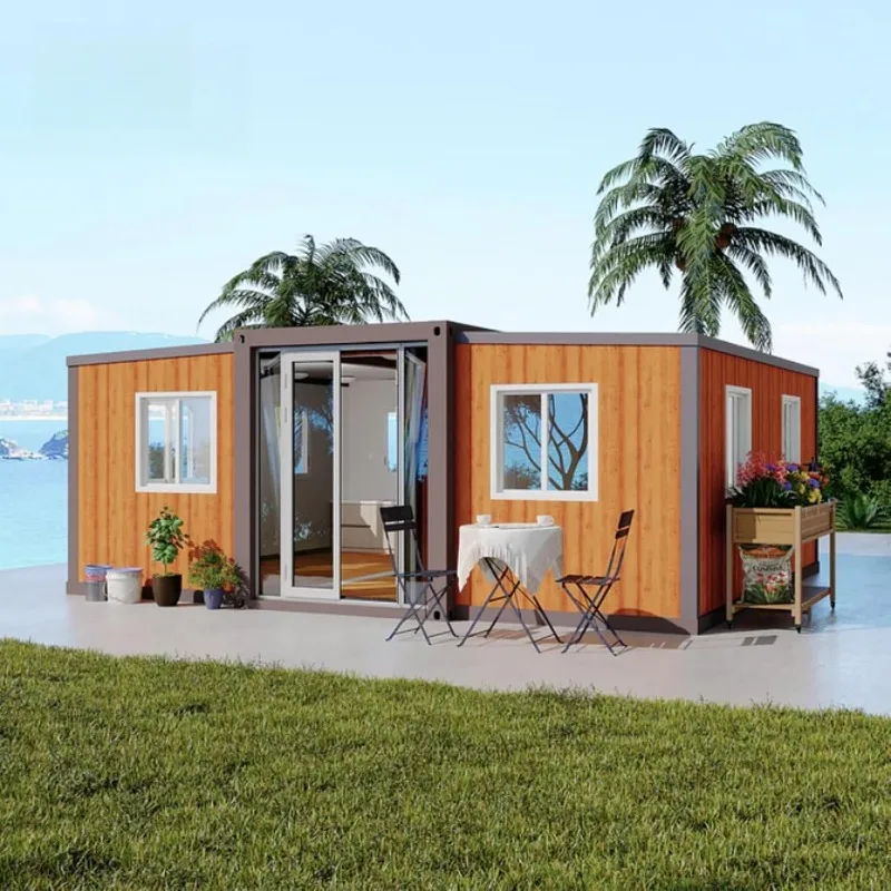 منزل حاوية جاهزة قابلة للتوسيع هيكل فولاذي قابل للطي مقاوم للماء منزل صغير 20 قدم 30 قدم 40 قدم مخصص