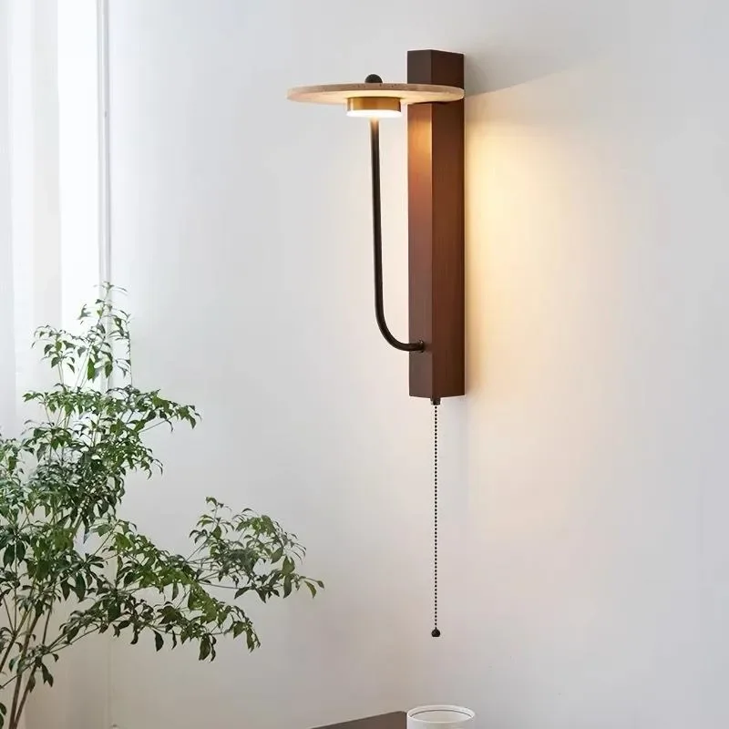 Vintage Japanese Style Wall Lamp Retro Bedroom Bedside Light French Medieval Decor Living Room Hotel Staircase Corridor Art