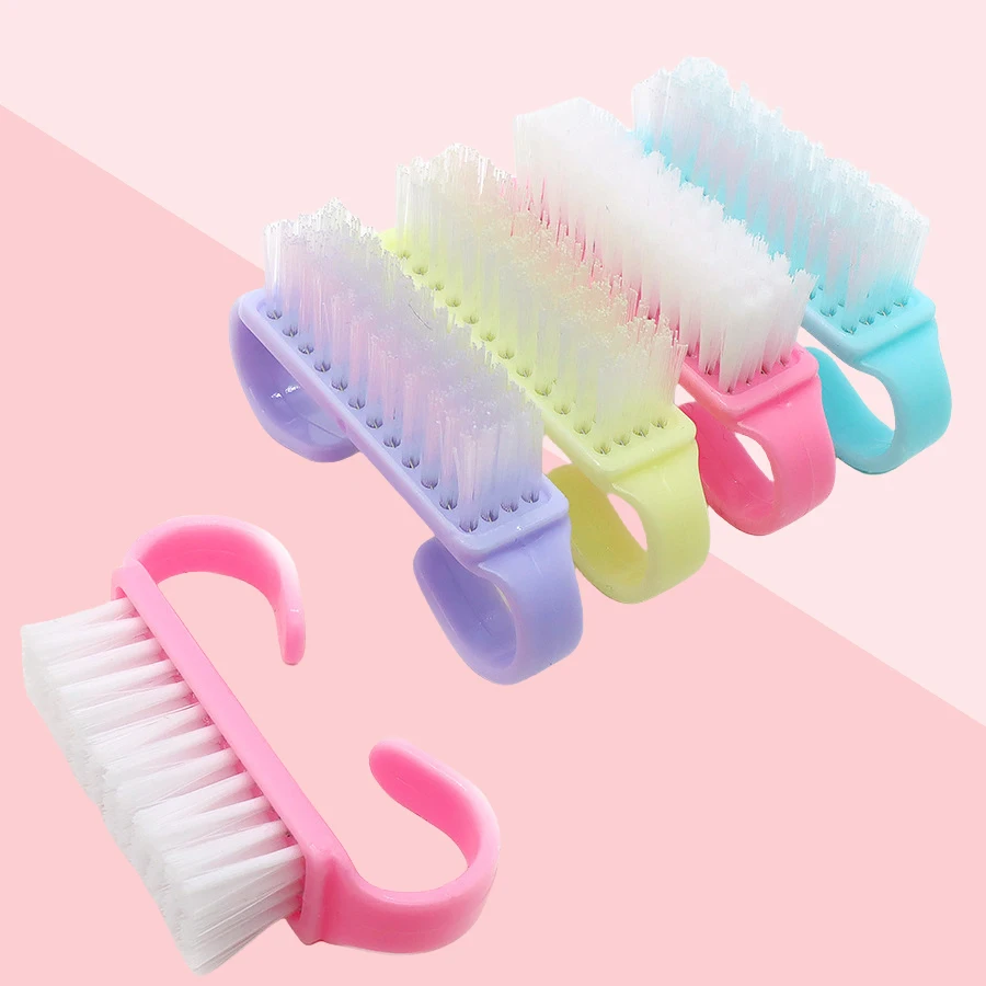 

50Pcs Macaron Nail Brushes Set Nail Art Cleaner Soft Powder Remover Tools with Non-Slip Handles for Salon & Home Use