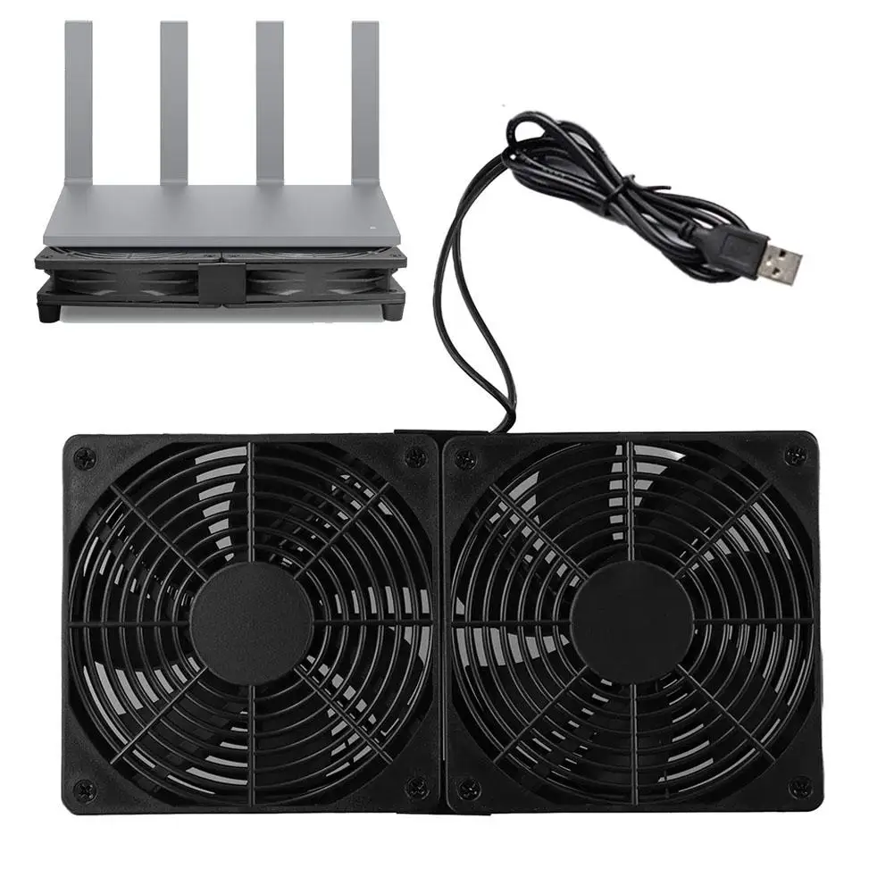 Rounter Koelventilator TV Box Koeler USB Verstelbare 3 Versnellingen Koelbehuizing Fan voor Ontvanger DVR TV Box Router ZWART T6S7