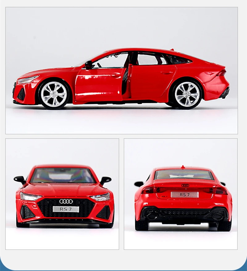 1:32 AUDI RS7 Coupe Alloy Car Model Simulation Diecast Metal Toy Vehicles Sports Car Model Sound Light Collection Childrens Gift