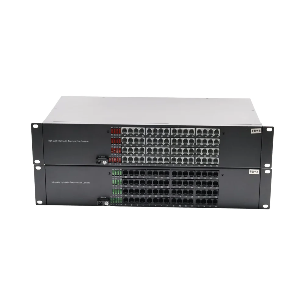 

64ch FXS FXO Multiplexer With Rj11 PCM Telephone And Ethernet Optical Transceiver For FTTH Use