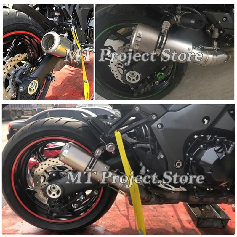 Motorcycle GP Exhaust Muffler Modified Middle Link Pipe 51mm Carbon Fiber Escape Slip On For KAWASAKI Z1000 Z1000SX 2010 - 2021