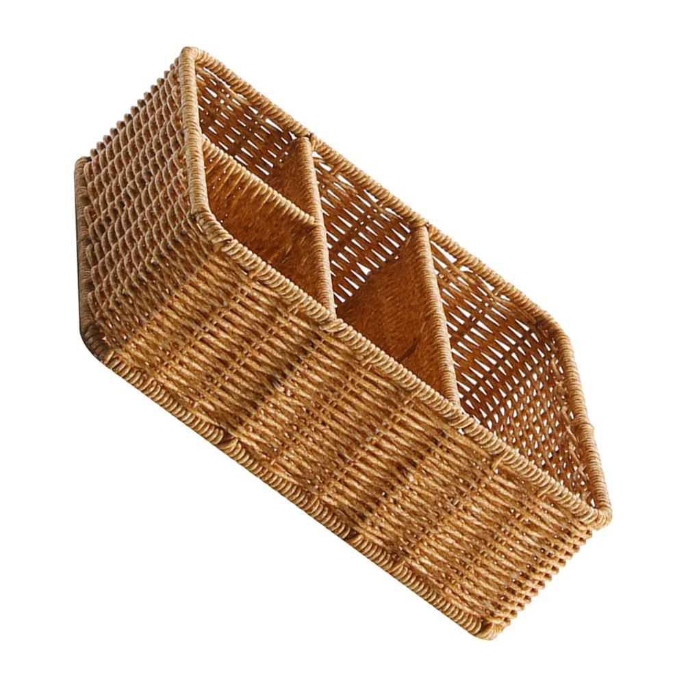 

Woven Storage Basket Household Organizer Sundries Holder Simple Elegant Decorative Bin Woven Basket Sundries Holder