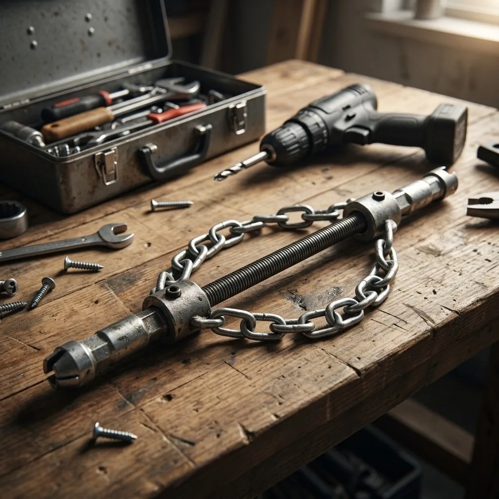 Push Type Chain Whip Sewer Dredge for 16mm Drain Cleaning for cable Compatible with Standard Power Drills and Hand Tools