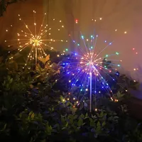 Solar Powered Fireworks String Lights 90/150 LED Waterproof Outdoor Lawn Garden Lanterns, 8 Modes Decorative Lights for Holiday
