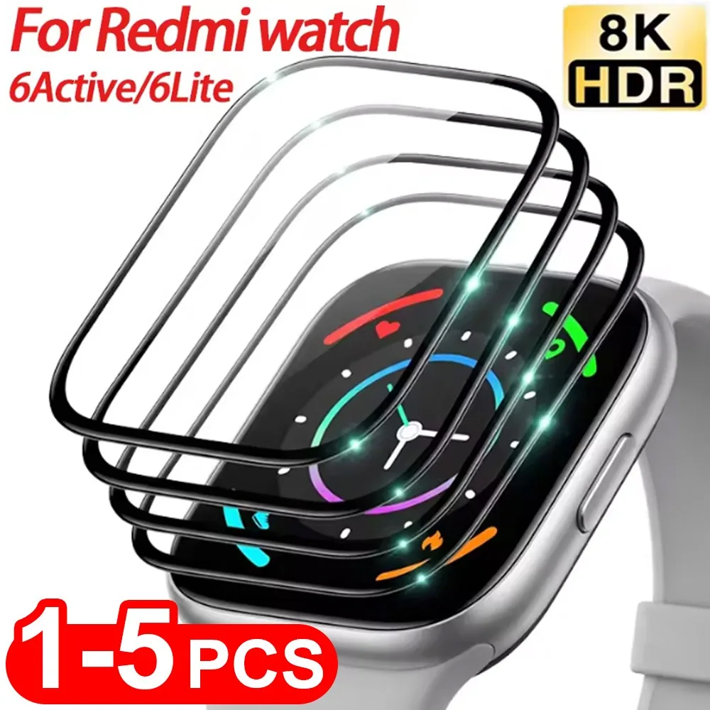 1/3/5Pcs Screen Protector For for Redmi Watch 6 Active 5 6 Lite Anti-scratch 3D Curved Flexible Soft Protective Film Not Glass