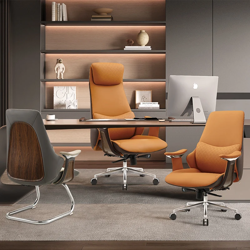 

Leather Vanity Office Chair Ergonomic Luxury Modern Mobile Office Chair Playseat Comfortable Backrest Mobilya Library Furniture