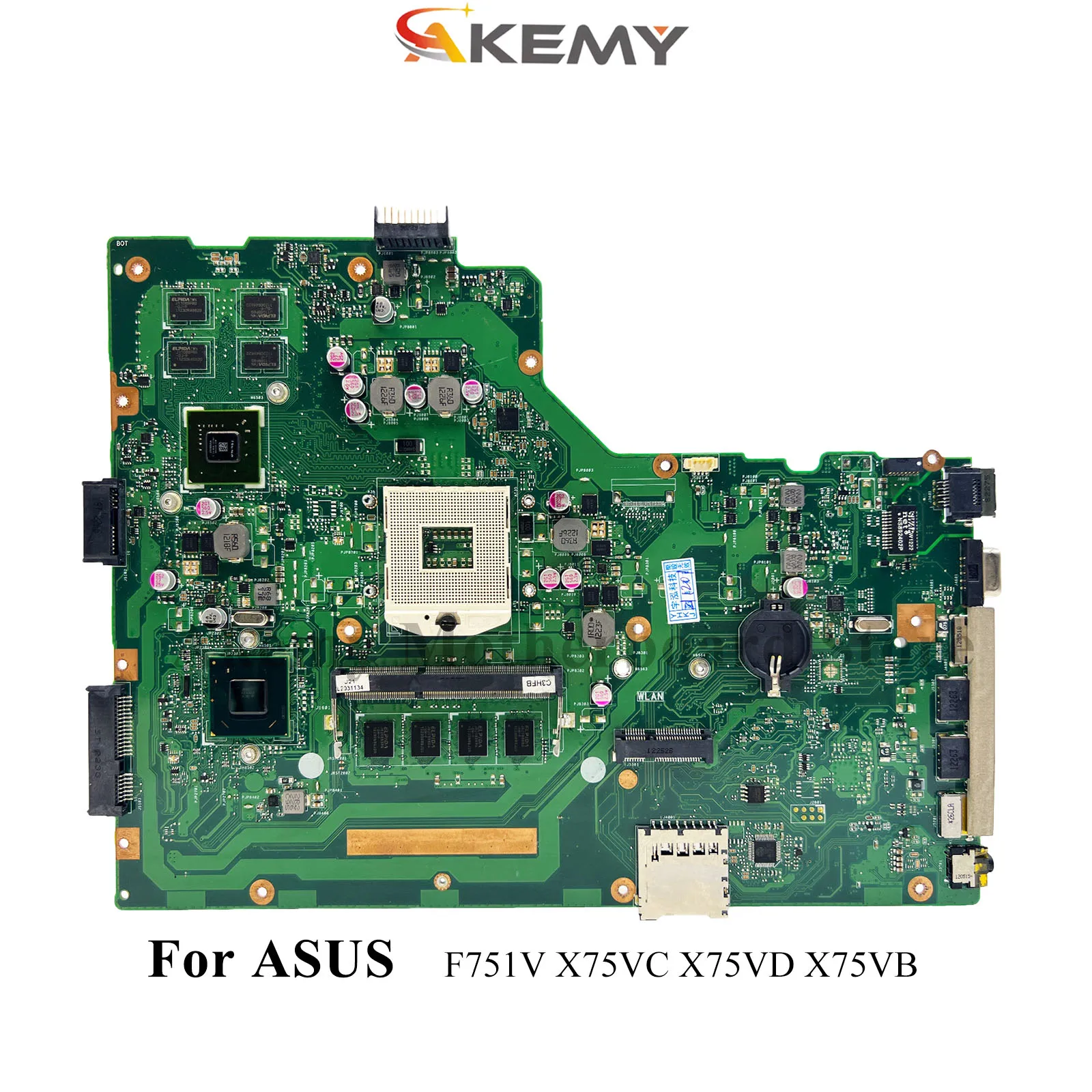 

X75VD Laptop Motherboard For ASUS VivoBook X75V X75VD X75VB F751V X75VC Notebook Mainboard in stock 100% tests OK fast shipping