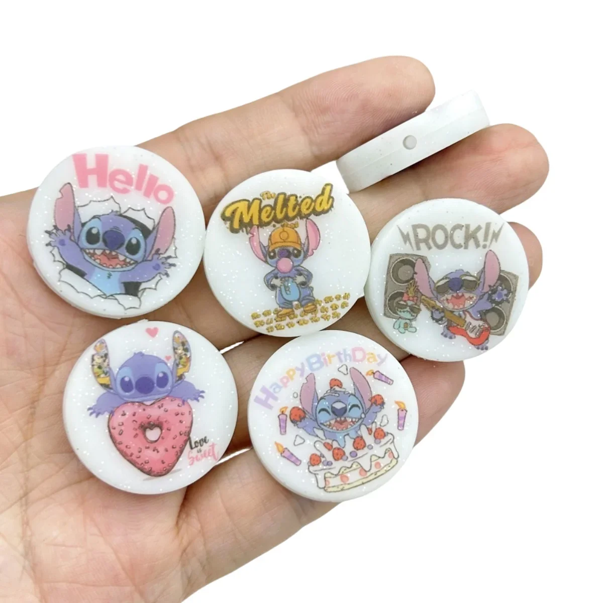 10PC DIY Cartoon Mini Silicone Luminous Beads Nipple Chain Bead Pen Bead Jewelry Accessories Focal Bead Food Grade Silicon Toys