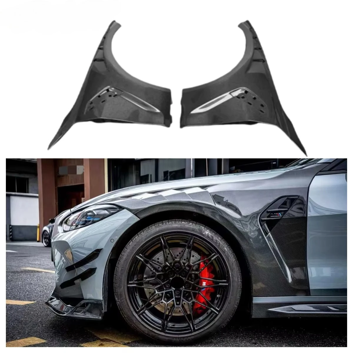 

AE Style Carbon Fiber Front Side Fender for G80 G81 M3 G82 G83 M4 2020+ Upgrade Carbon Fiber Front Bumper Fenders Body Kit