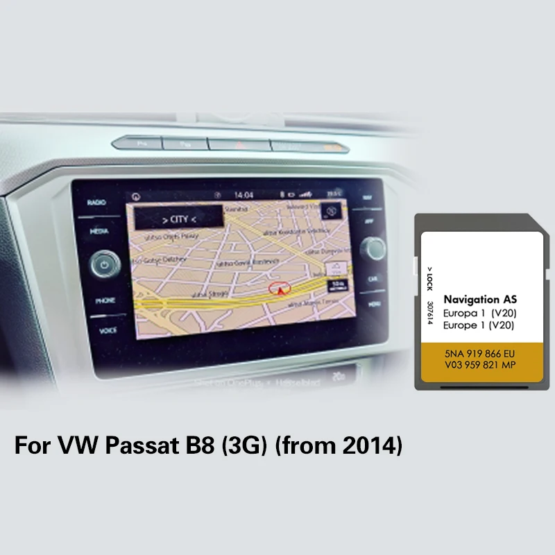 Для VW Passat B8 (3G) из 2014 года, 32 ГБ навигации, SD, GPS, карта, Исландская Греция, AS V20