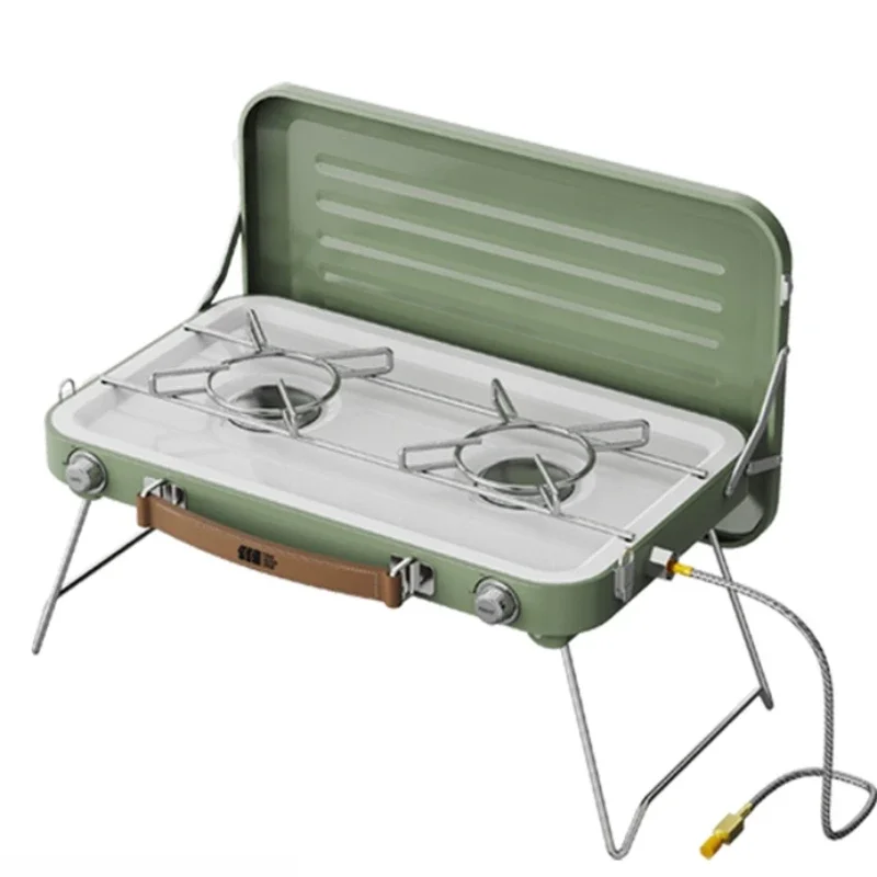 

Portable Outdoor Gas Stove with Double Folded Garden Barbecue Portable Travel Outdoor Camping Kitchenware and Tools Cooker