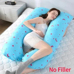 Taie d'oreiller en forme de U pour femmes enceintes, impression en coton, multifonction, protection latérale, sans remplissage, housse de coussin imprimée en pur coton