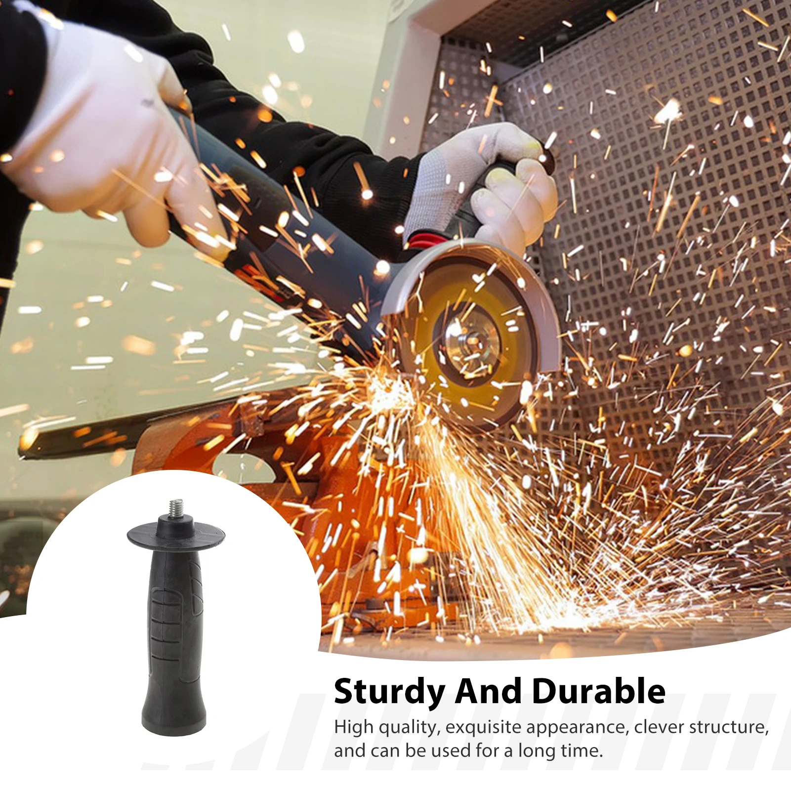 

Боковая ручка шлифовальной машины с резьбовым углом 8 мм для надежного управления Легкая противоскользящая вторичная опорная ручка для улучшения безопасности и