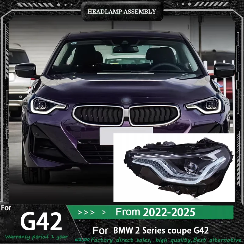 LED Headlight Assembly For BMW 2 Series M2 G42 G87 2021-UP Controlled White Yellow Switch DRL Plug And Play Car Accessories