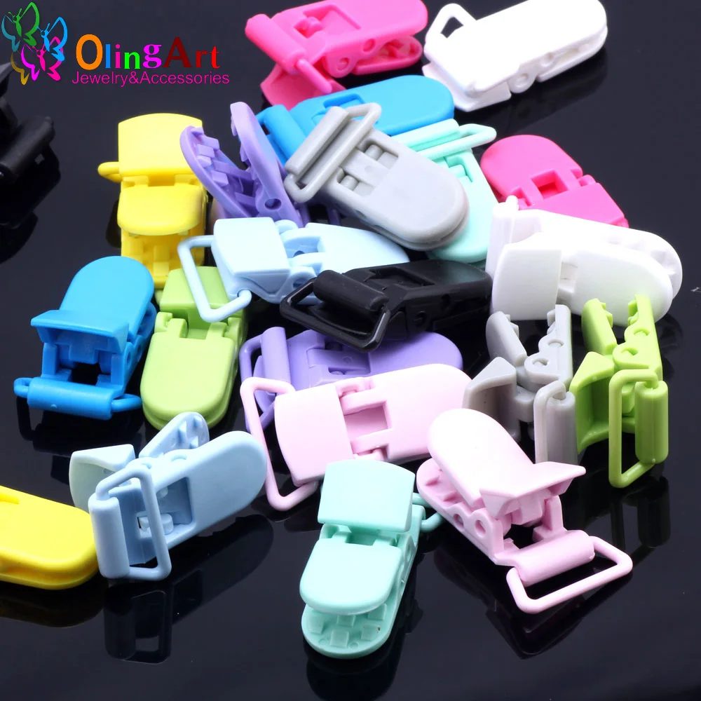 OlingArt 6pcs/lot Pacifier Folder Mix Colors Pacifier Clips Holder Pacifier DIY Jewelry Making Accessories
