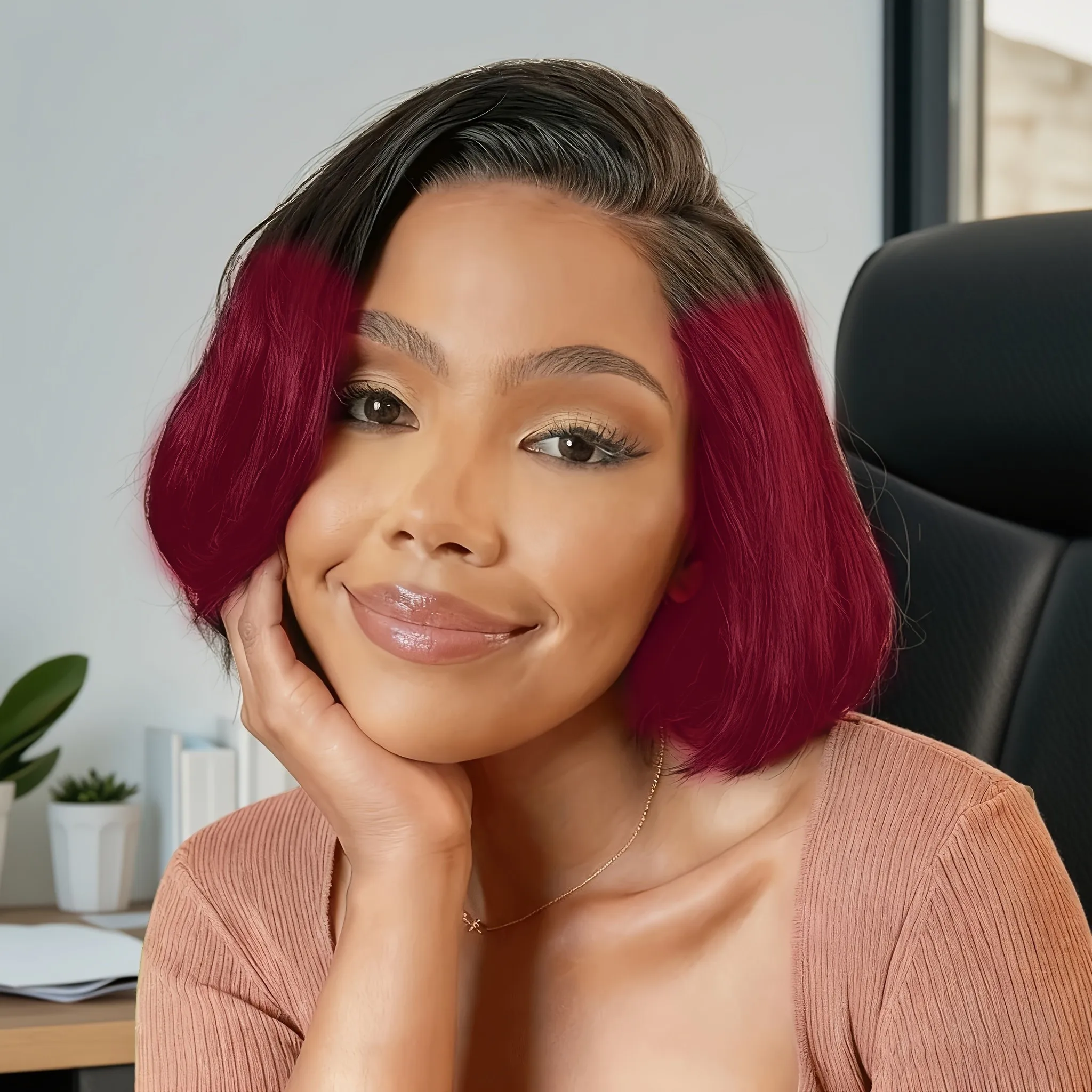 باروكة ريمي للاستخدام اليومي، شعر مستعار بقص عابث للهالوين 13 × 4، باروكات شعر بشري مستقيمة قصيرة من الدانتيل للنساء #2