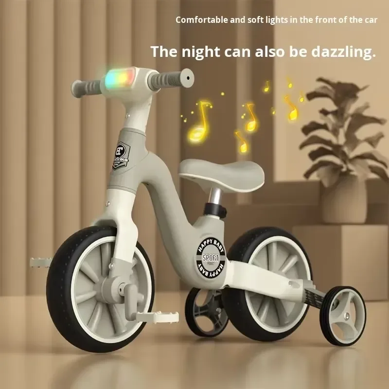 新デザイン-2-in-1-キッズライドオン三輪車-バランスバイク-ペダル付き-音楽とライト付き-2～6歳向け