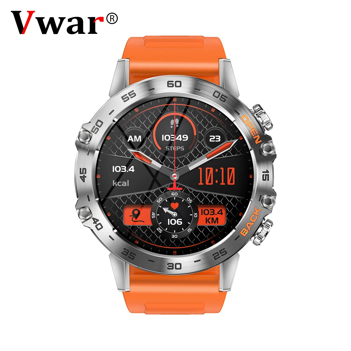 

VWAR Falcon Smartwatch Bluetooth Call Rugged Sports Smartwatch for Men with Fitness Tracking, 24H Heart Rate Monitoring SPO2