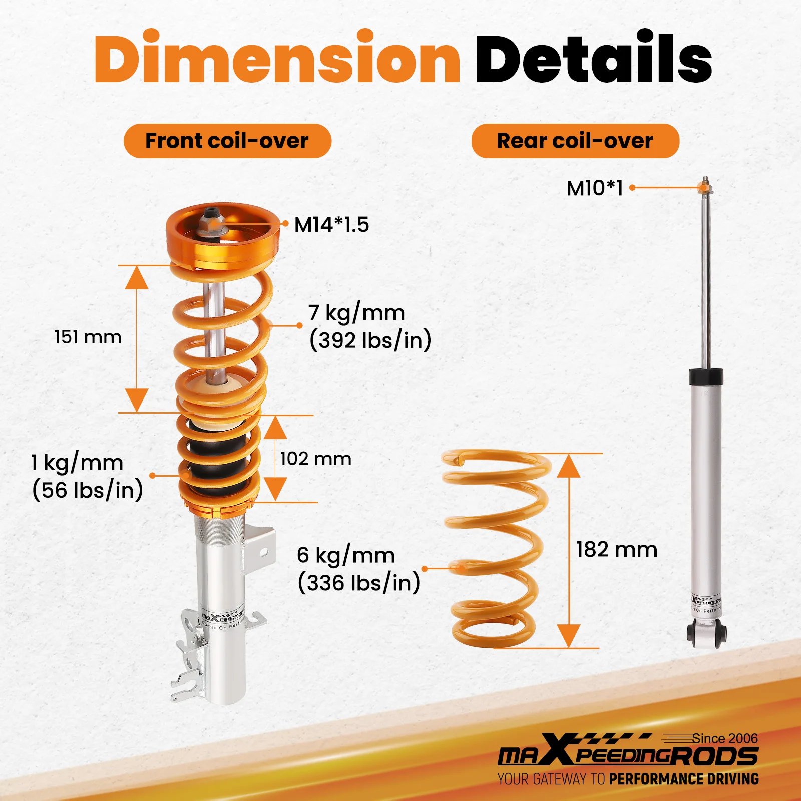 Coilovers Suspension Shock Absorber for Fiat Abarth Grande Punto Evo STREET Use
