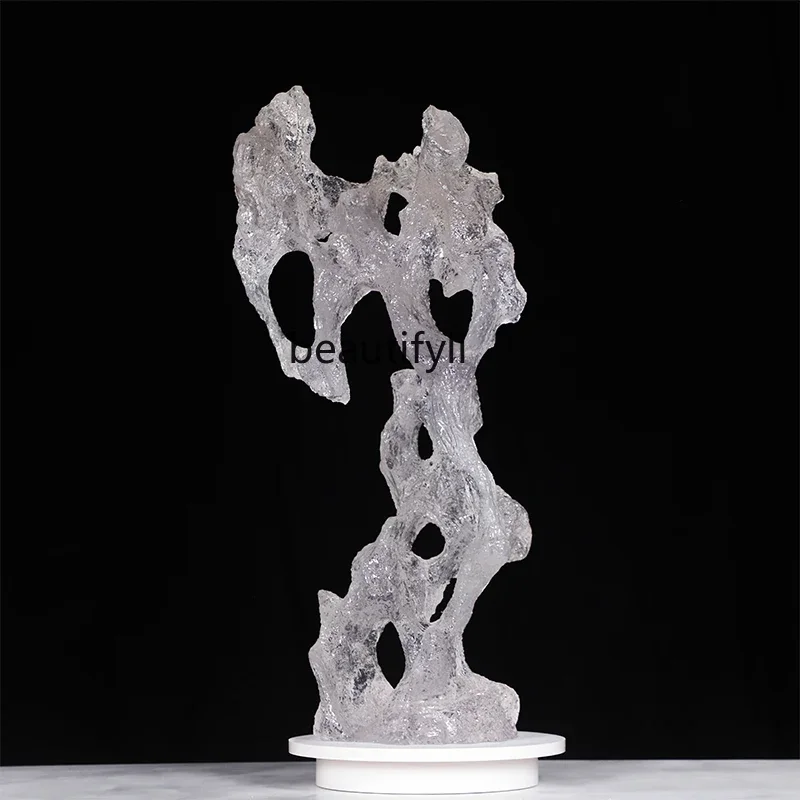 

yj21 Simulation transparent resin rockery ornament art installation living room wine cabinet landscape stone decoration sculptur