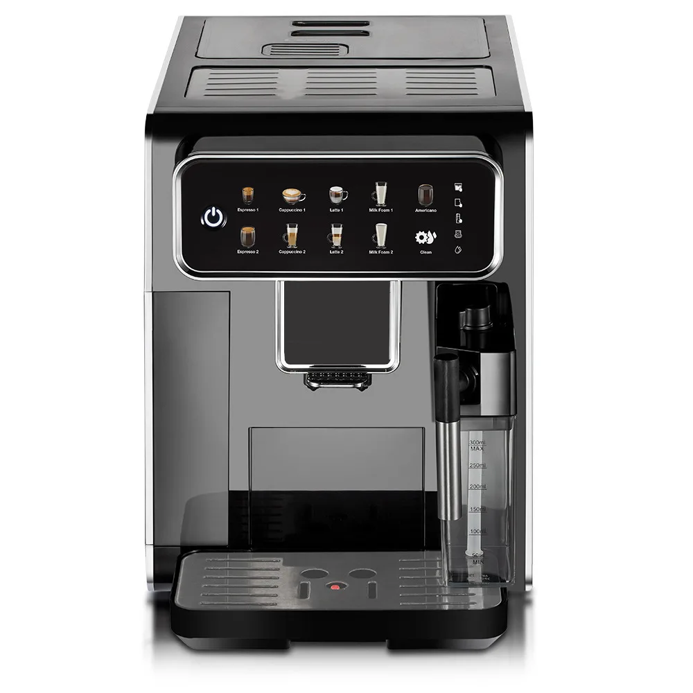 Vollautomatische Kaffeemaschine zum Mahlen von Bohnen mit Milchzylinder, Ein-Knopf-Dampfmahltyp