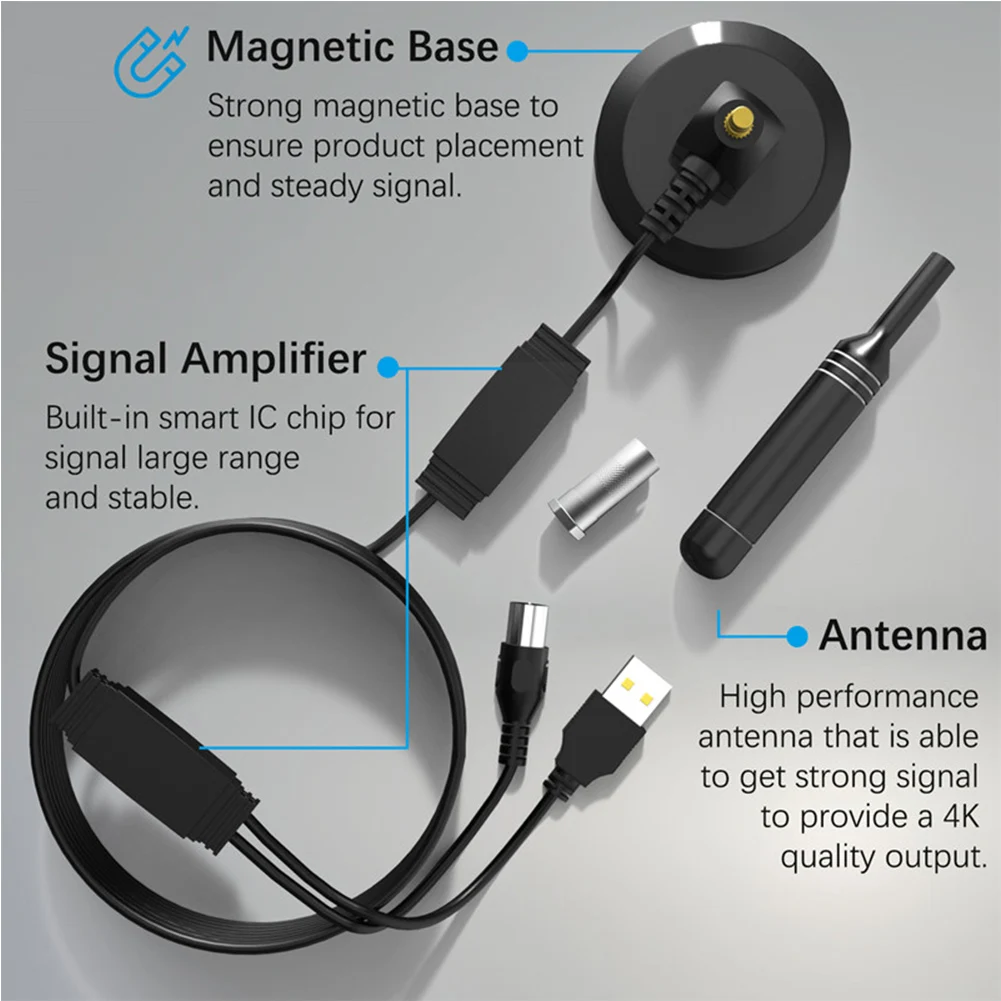 Hd Digitale Tv-Antenne 37db Hoge Versterking Versterkte Hd Tv-Antenne Multi-Use Indoor Outdoor Digitale Hd Freeview Antenne Voor Smart Tv