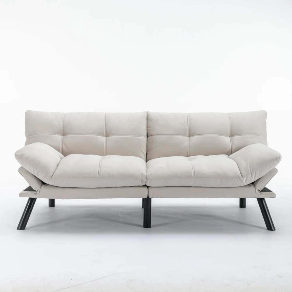 

Cream Convertible Folding Modern Sofa Bed