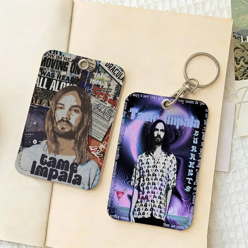 Band T-Tame Impala PU Soft Leather Rectangular Key Card Holder Induction Elevator Protection Cover Youth Faion Accory