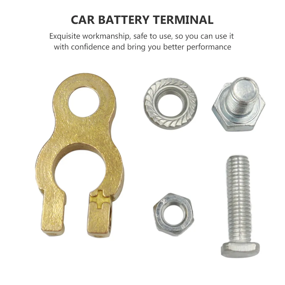 

1Pair Terminal Connectors Copper Iron Material Strong Durability Corrosion Resistant Stable Connection Car