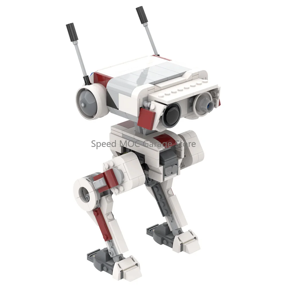 Single Mini Space Exploration Robot MOC Building Blocks Interstellar Scout Droid Model Space War Small Probe Robot Bricks DIY
