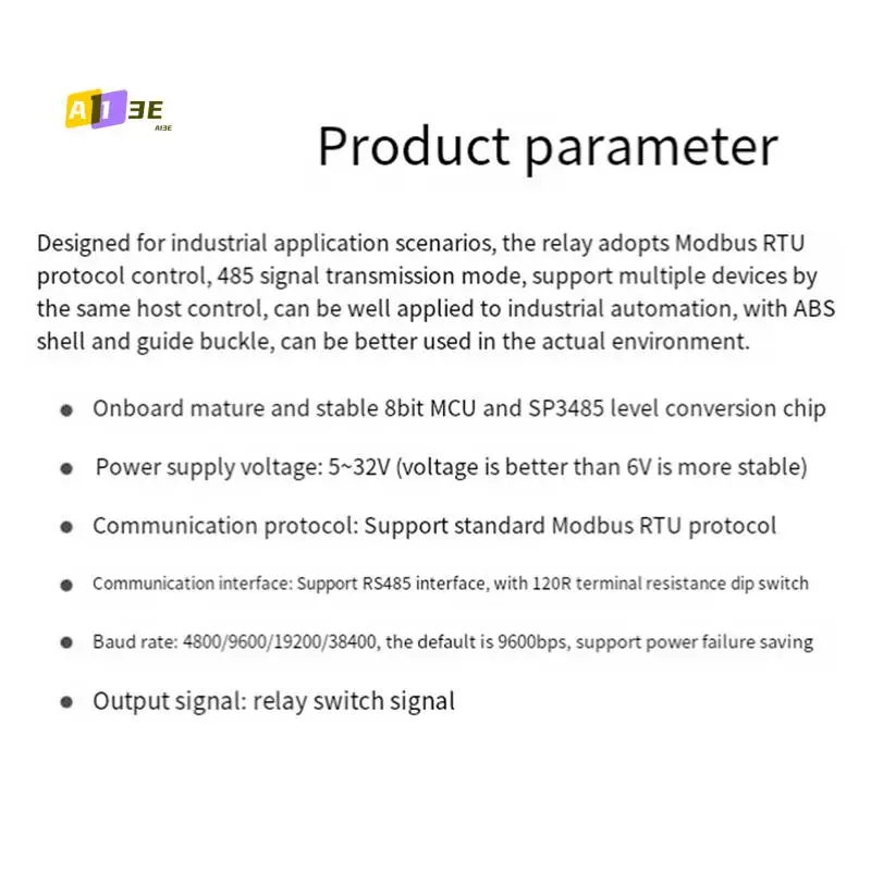

A13E-RS485 Реле Modbus PRO 4-канальный релейный модуль RS485 Реле интерфейса Modbus RTU Управление протоколом Изоляция оптопары