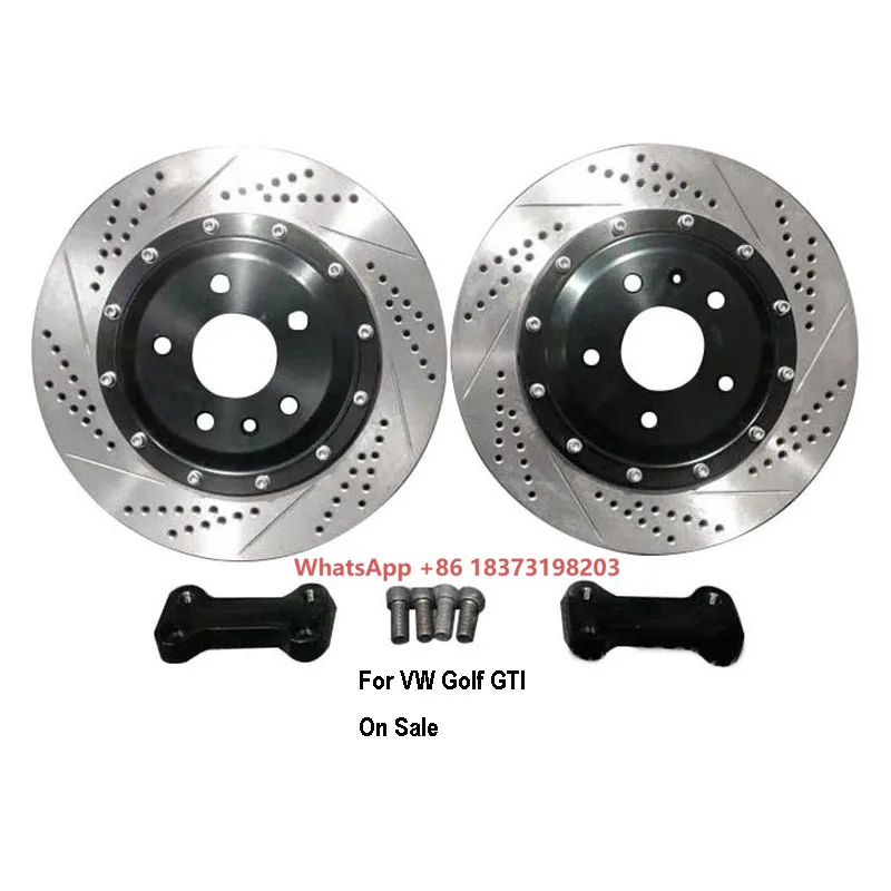 

KLAKLE Original Rear Drilled Pattern Brake Disc Rotor 355*12MM Expand Disc for VW Golf GTI
