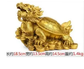 Copper Statue Pure copper dragon turtle ornament Eight Trigram turtle dragon head turtle avoid villains