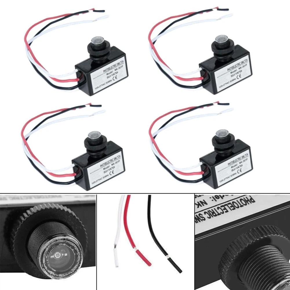 4 Pack 120-277V Dusk To Dawn Photoelectric Switch Light Sensor For Outdoor Garden LED Bulb Automatic Photocell Controller