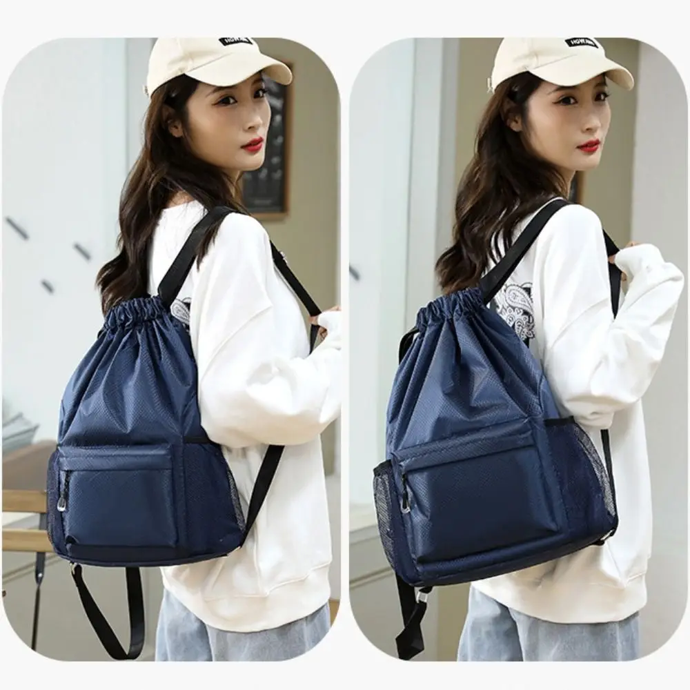High Quality Nylon Drawstring Backpack 5 Colors Large Capacity School Student Backpack Waterproof Washable Travel Bag Unisex