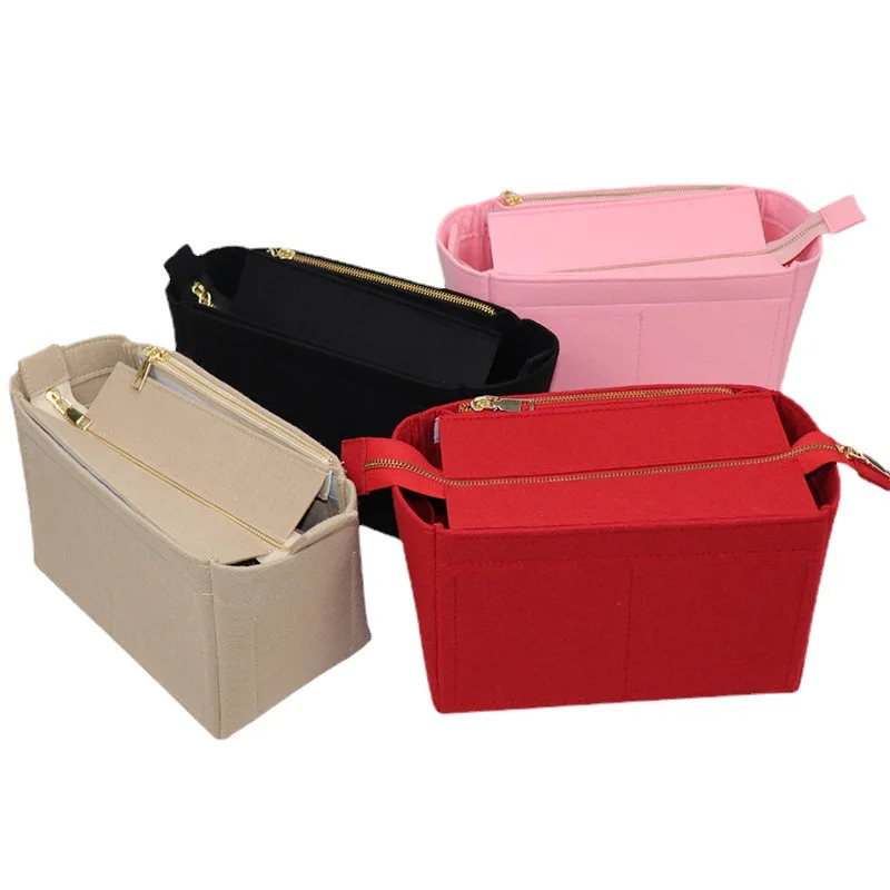 Multifunction Women Felt Insert Bag Makeup Cosmetic Bags Travel Inner Purse Portable Handbag Storage bag Organizer Anti theft