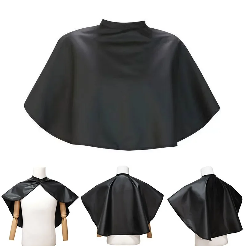 Short Square Black Waterproof Hairdressing Salon Barber Hair Cutting Cape Cloth Wrap Hairdressing Cape Barber Hair Dye Tools