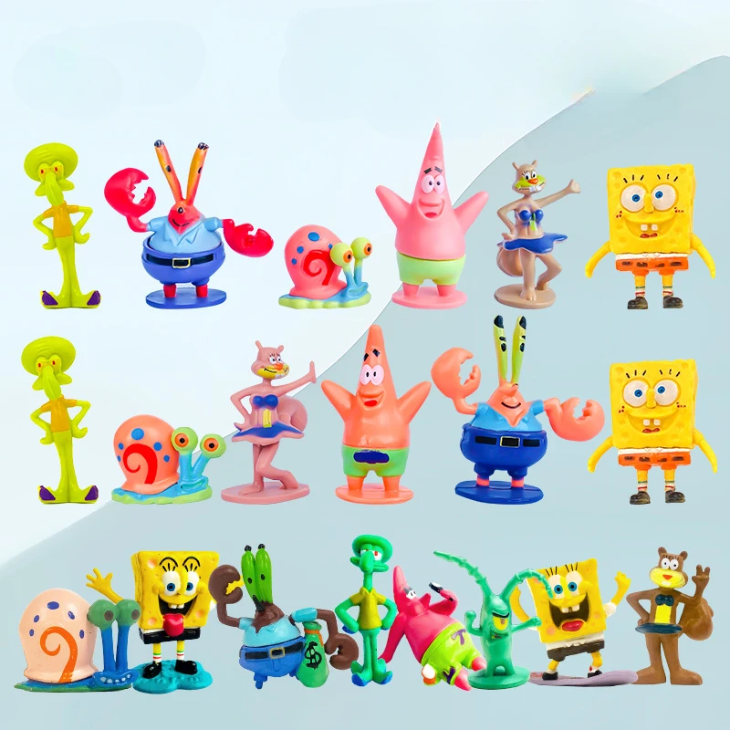 New cartoon SpongeBob SquarePants wedding Action Figure kids Cake Figures gift toy