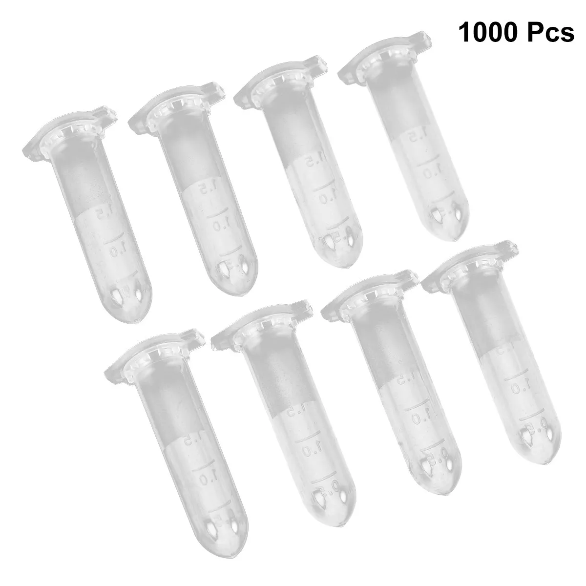 

1000 шт. микроцентрифужных пробирок с круглым дном, контейнеры для образцов, гладкие прозрачные стенки, герметичная крышка, идеально подходят для лабораторного использования