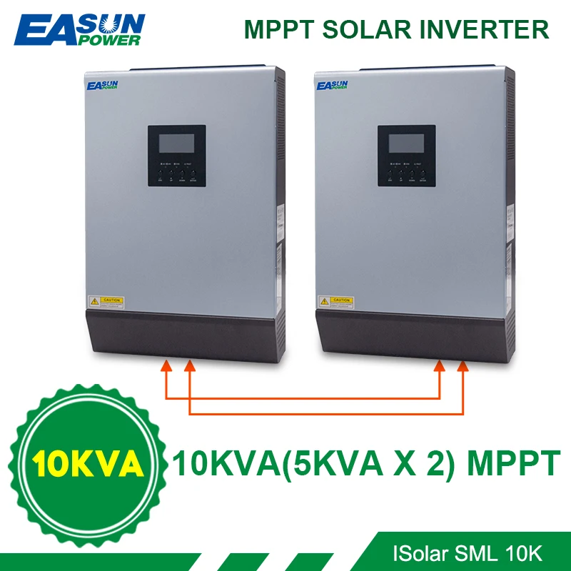 EASUN POWER-inversor Solar híbrido de onda sinusoidal pura, 8000 W, 220V, 10Kva, 8000 W, 48V, 60A, MPPT