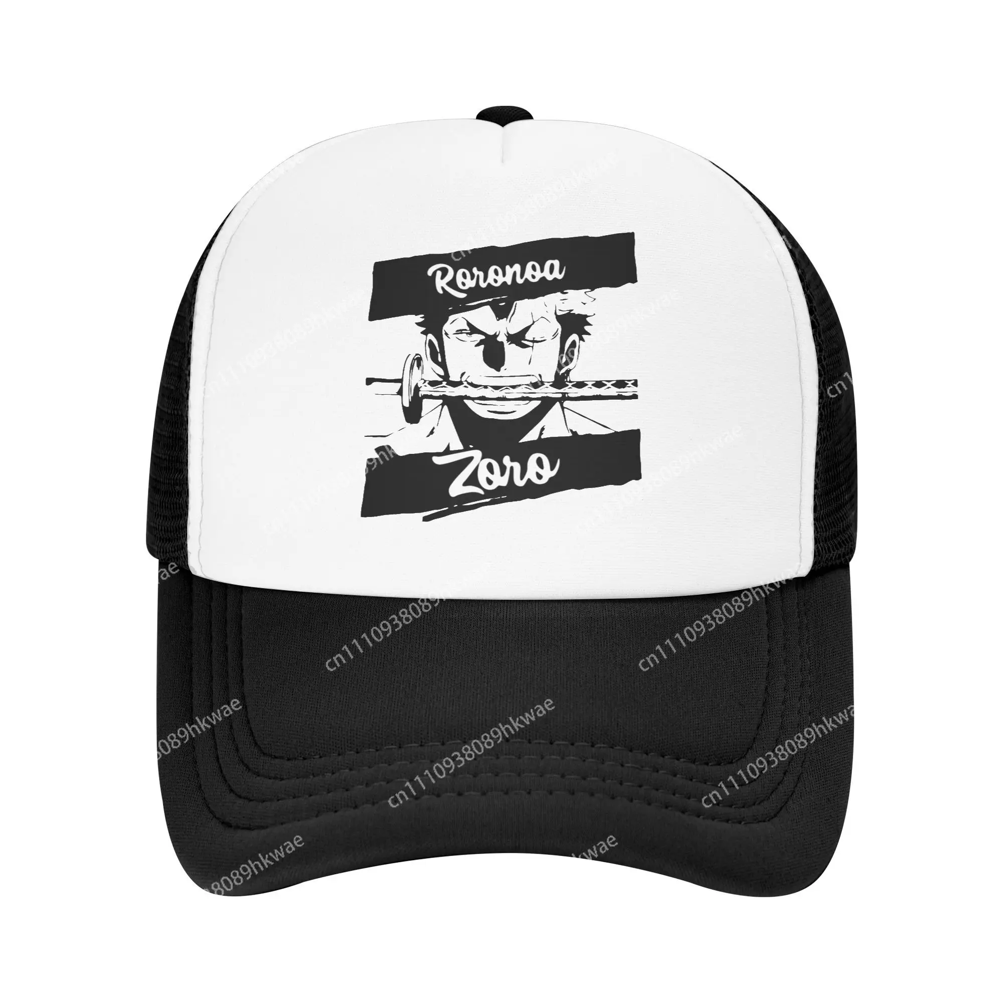 Roronoa Zoro The Greatest Swordsman Mesh Baseball Cap Adult Vintage Trucker Hat one-pieces Manga Breathable Summer Golf Hats