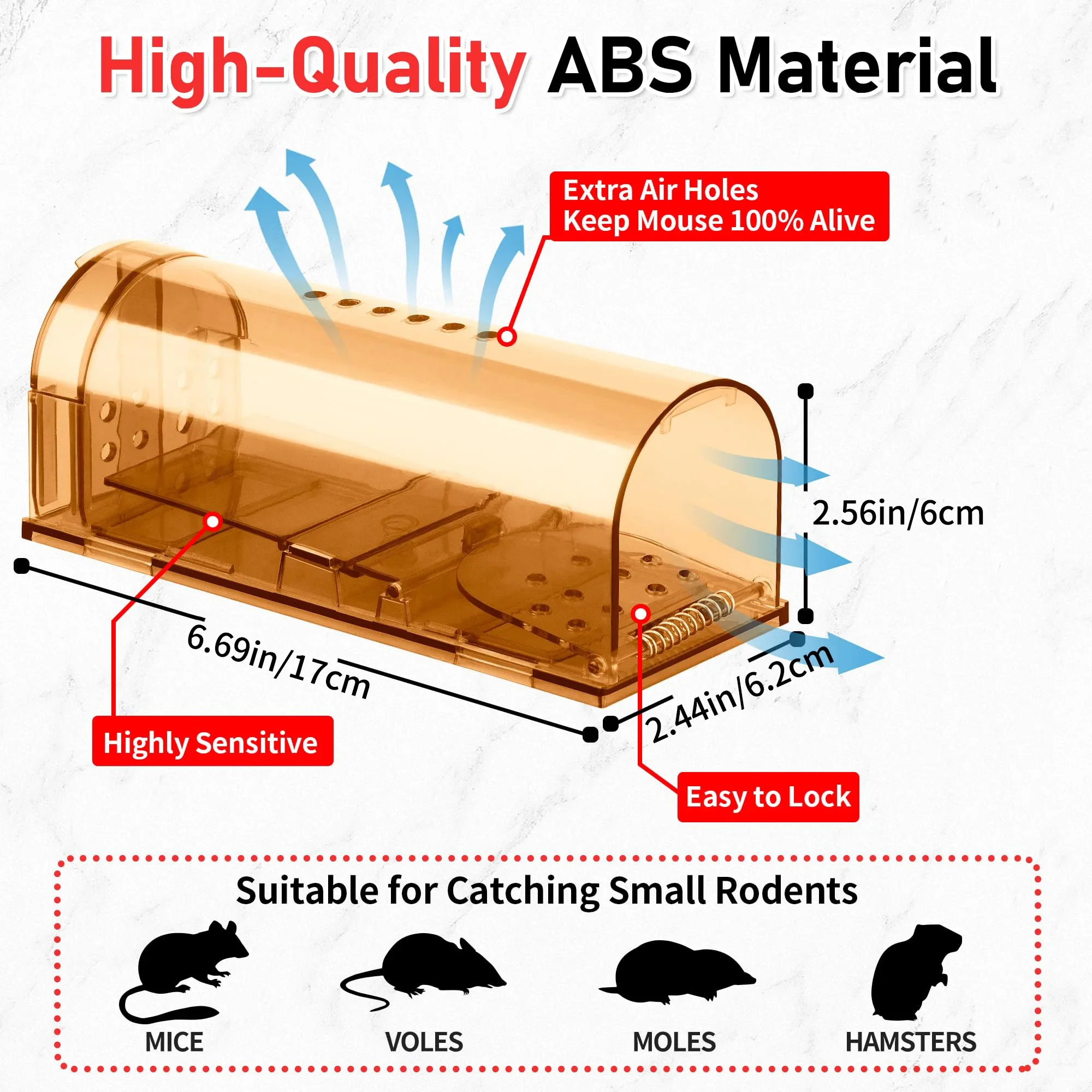1Pc Mouse Traps Small Trap Indoor Outdoor Live Mouse Trap Catch and Release Ideal No Kill Mouse Traps for Rodents Pest