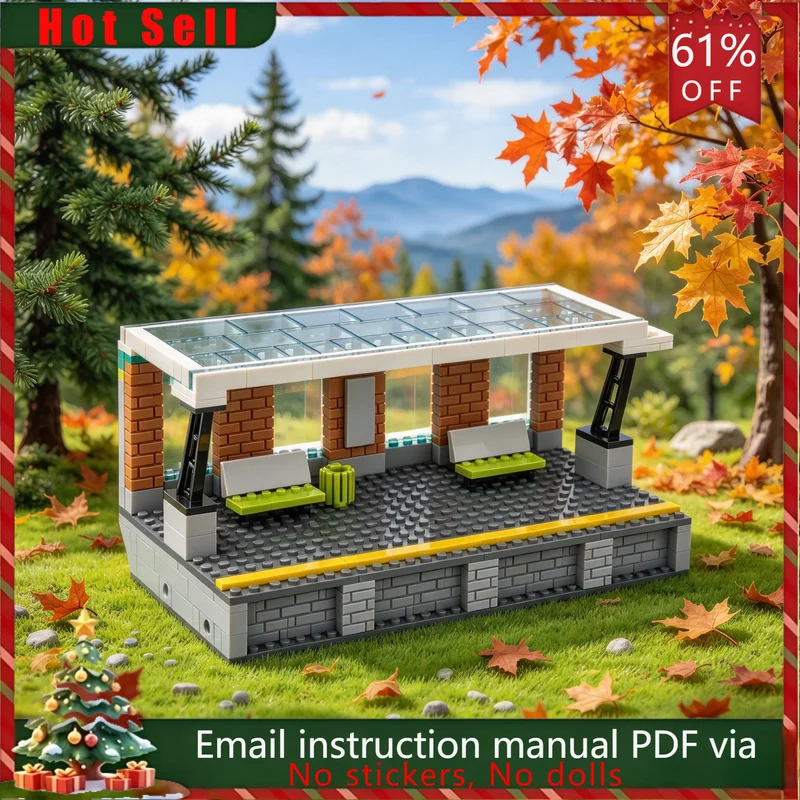 299PCS MOC Extension 1 For Modular Train Station Building Blocks DIY Assembly Gifts for Adults Collection Desktop
