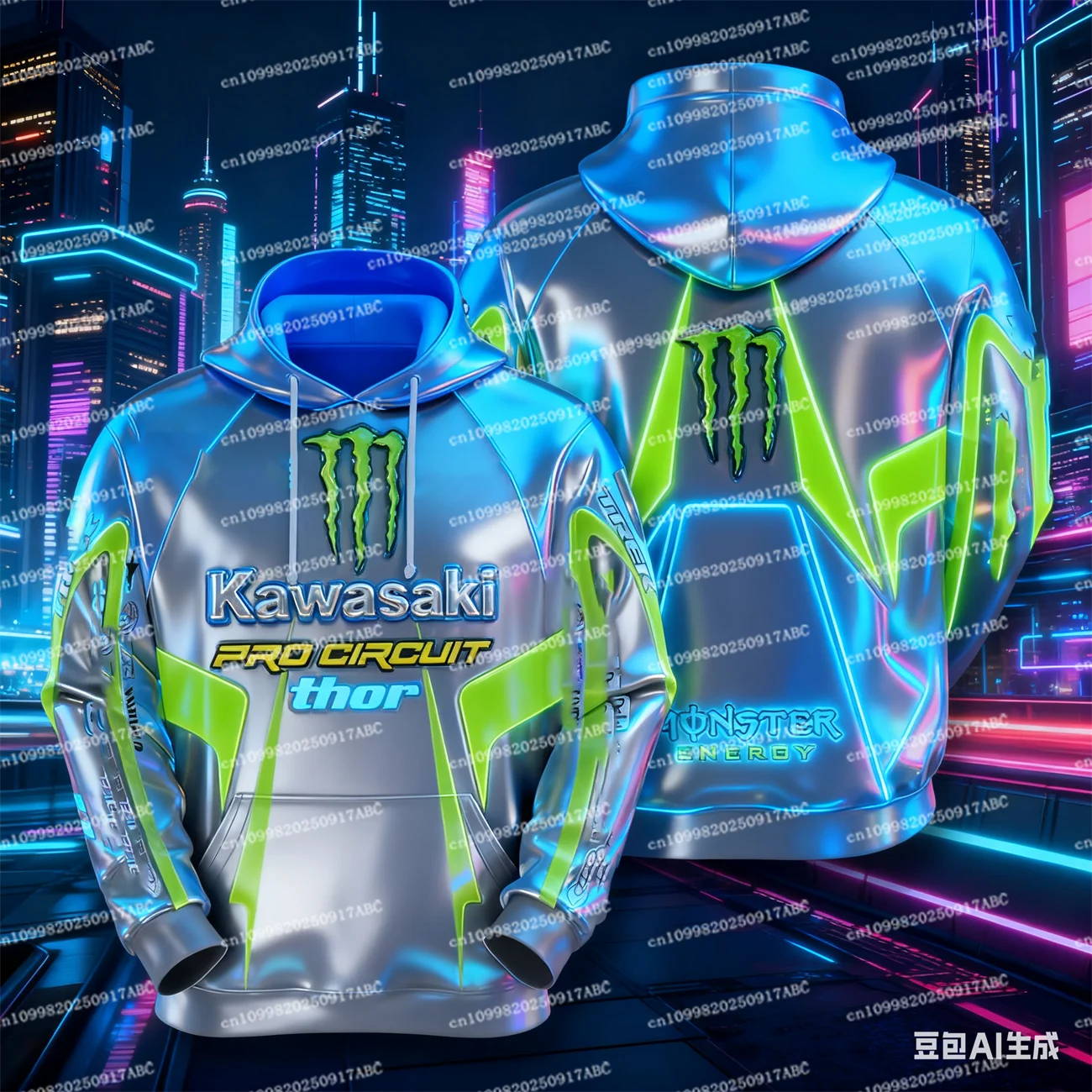 (كاواساكي) الرجال هوديي Y2K كاواساكي هوديي ملابس رياضية عالية الجودة الرجال الهيكل العظمي هوديي الشارع دراجة نارية موحدة الكبار هوديي