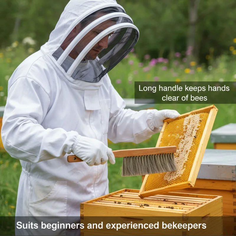 Pig Mane Bee Cleaning Brush Ponytail Wasp Bee Sweep Soft-bristle Brush Bee Sweep Brush Beekeeper Beehive Tools Beekeeping