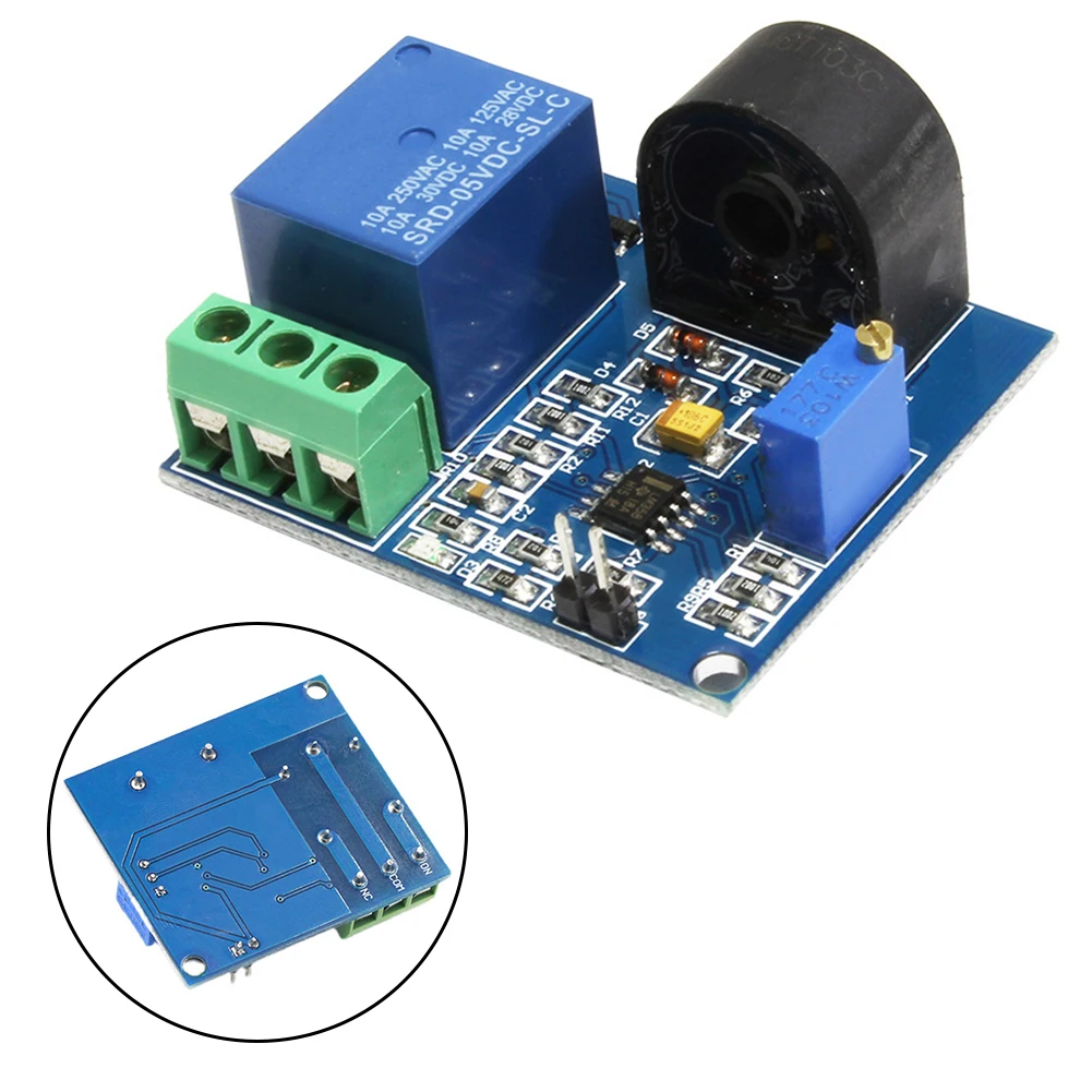 

Overcurrent Protection Module Sensor 5V Relay Module AC Current Sensor 5A Detection Range Onboard Potentiometer